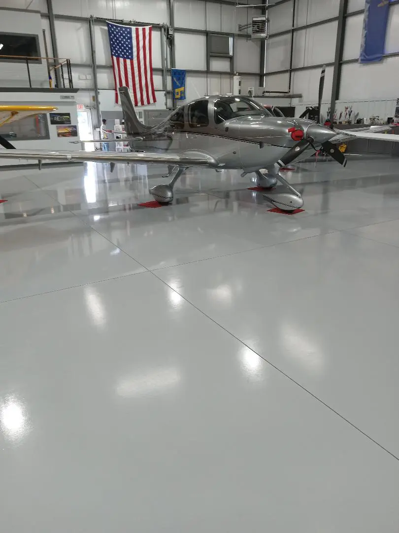 Epoxy floor hangar, Plymouth MA