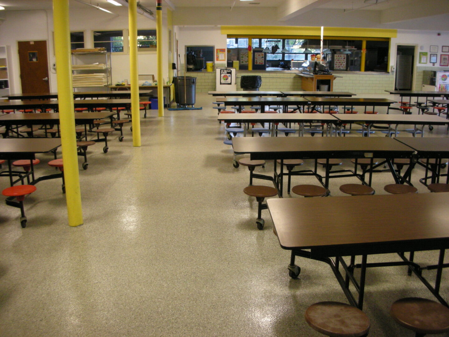 Epoxy flooring school cafeteria